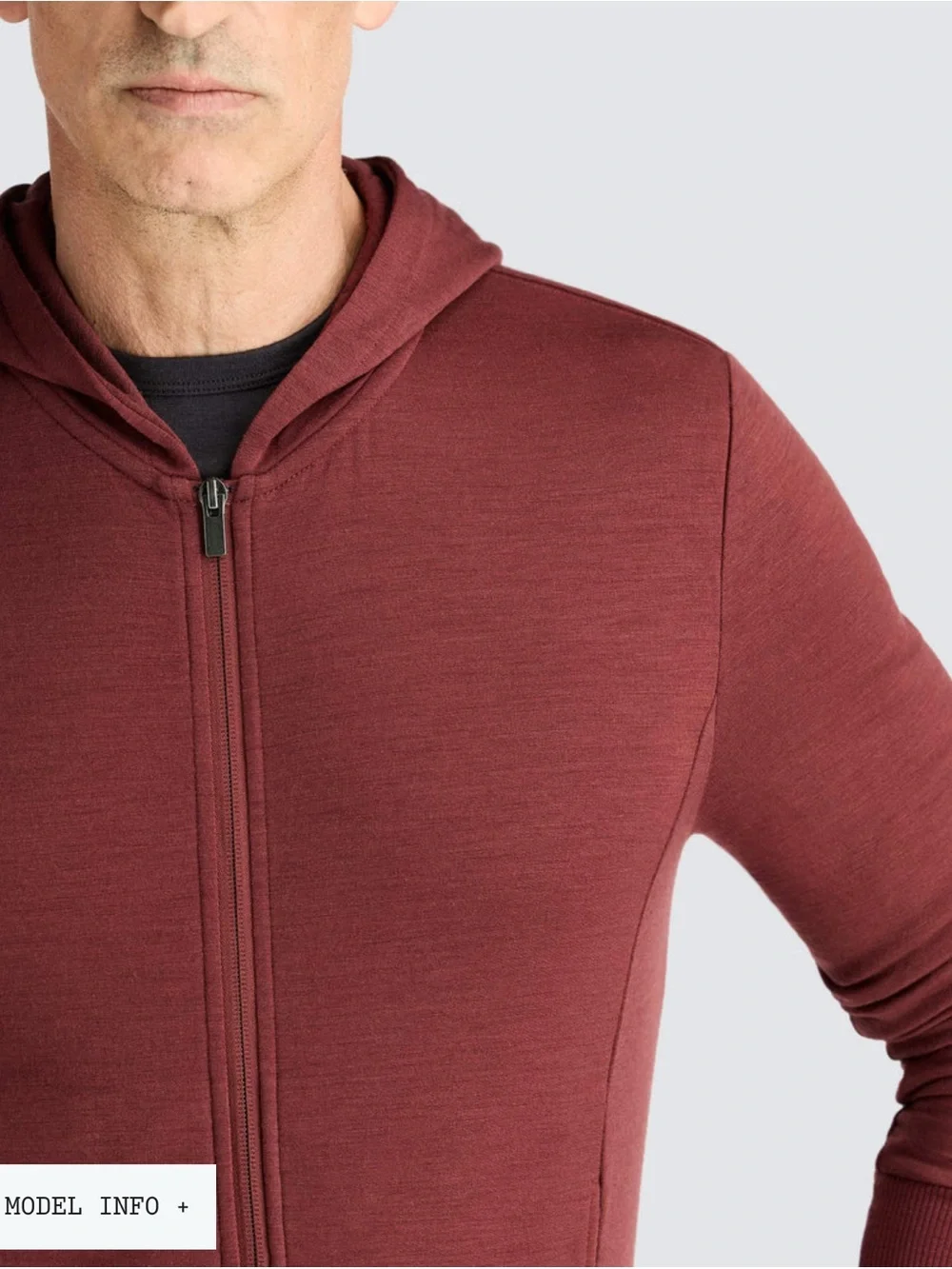 Men's Compact Travel Hoodie Unbound Merino - Red - Medium